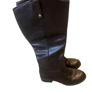 INC International Concepts Fawne XWC Dark Brown Leather Wide Calf Riding Boot 7W
